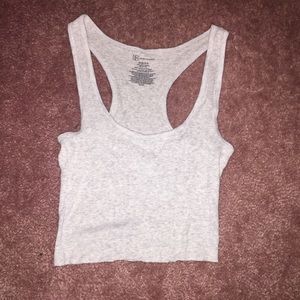 cropped gray racerback tank top